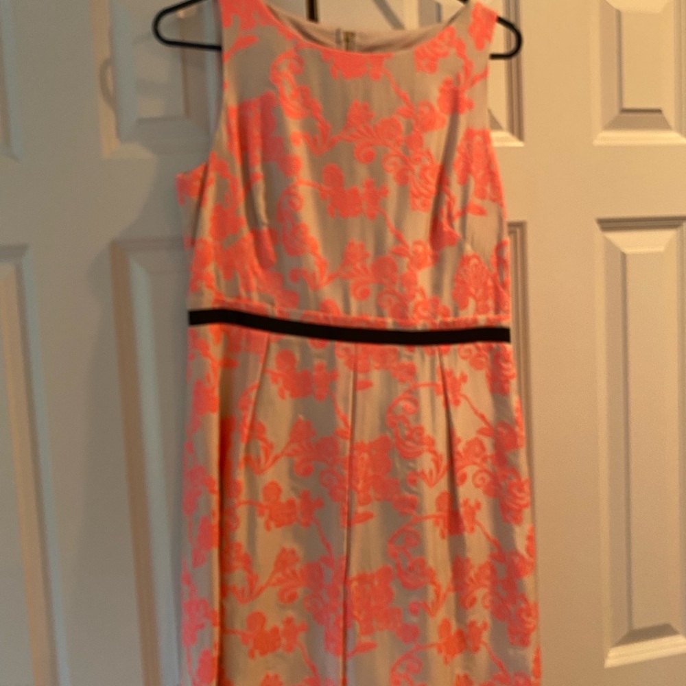 Floral Sleeveless Dress with Black Accent
